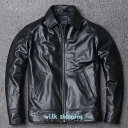 革ジャン レザー メンズ 本革 バイク ライダース 牛革 シングル ショート スリムタイプ 細身 ミリタリー レザーコート