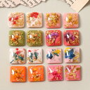 幹花 金箔 内蔵型 貼るタイプ チャームパーツ 樹脂アクセサリーパーツ【2ケ】
