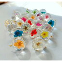 【2ケ】立体ボール ガラス チャームパーツ 透ける内蔵幹花 リアル ピアス バッグチャーム ネックレス アクセサリー 銅線巻カン 高21mm 球約16mm約52g