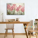 絵画 インテリア ファブリック 絵 植物 花 ハナ チューリップ 40×60cm 壁掛け アートパネル リビング プレゼント
