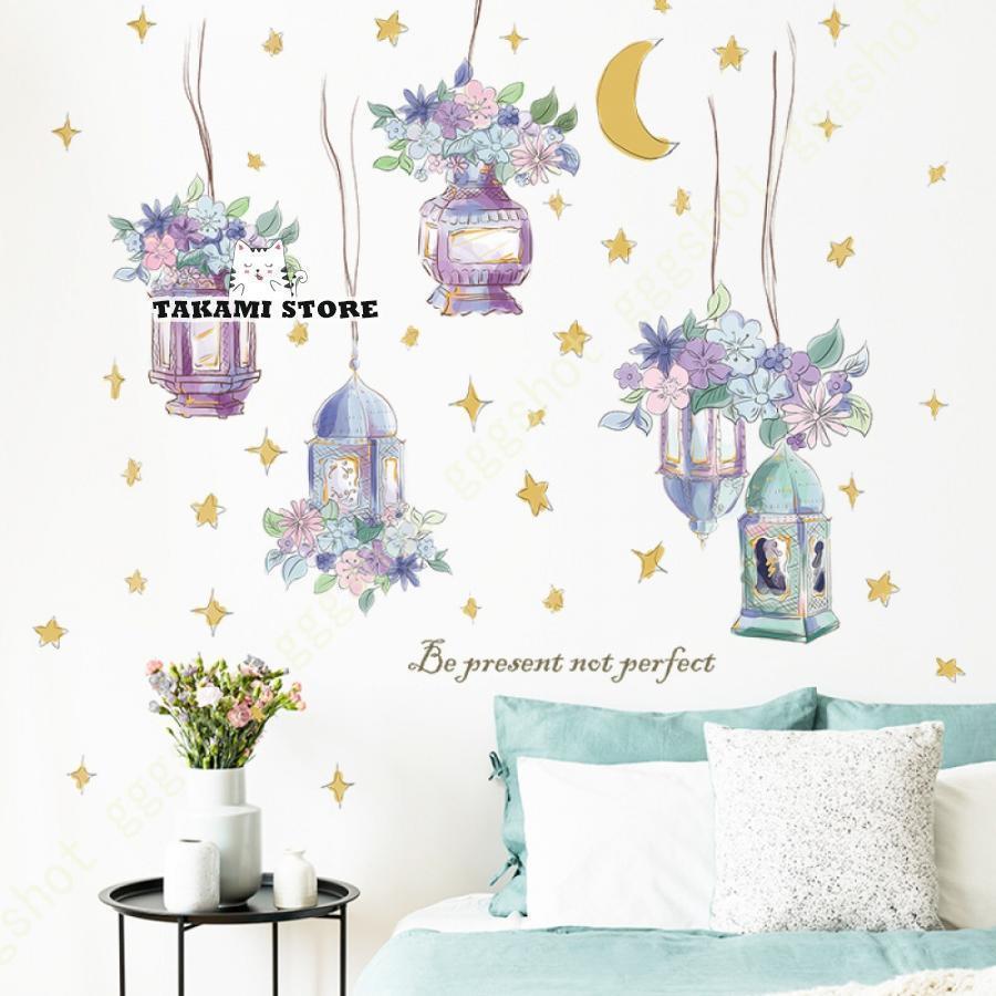 北欧 ウォールステッカー 壁紙ポスター おしゃれ INS風 月と星 お花 壁紙シール 女子部屋 可愛い お姫..