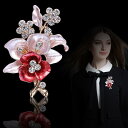 【1ケ】花 フラワー ラインストーン ブローチ アクセサリー ピンブローチ 留めピン ピンバッジ タックピン プレゼント 約40*55mm