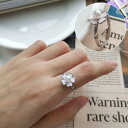 指輪 リング レディース 女性用 ファッションリング オープンリング シルバー925 花モチーフ フラワー フェイクパール おしゃれ かわいい プレゼ