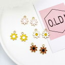 【2ケ】太陽花 イニシャル チャーム 金具 パーツ ピアス アクセサリー パーツ 携帯 キーホルダー カバン 飾 カン付 DIY材料 手作素材 手芸ピーズ 12*15mm