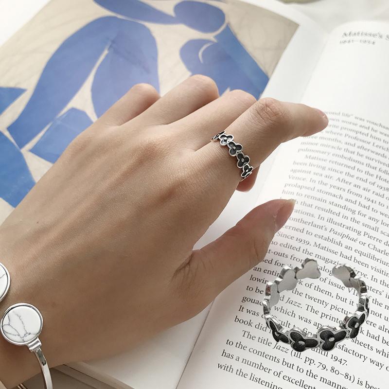 指輪 オープンリング ファッションリング レディース アクセサリー フリーサイズ 単品 シルバー925 花 ..
