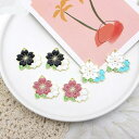 2ケ さくら 桜 2つ 葉付 花 イニシャル チャーム パーツ 金具 パーツ ピアス パーツ アクセサリー カン付 携帯キーホルダー DIY材料 手作素材 24*26mm