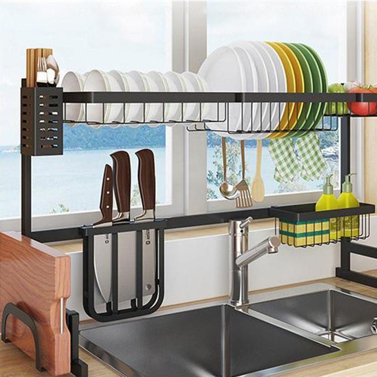 水切りラック 水切りかご シンク上 キッチン収納 収納ラック まな板スタンド付 皿立て 食器 洗い物 水..