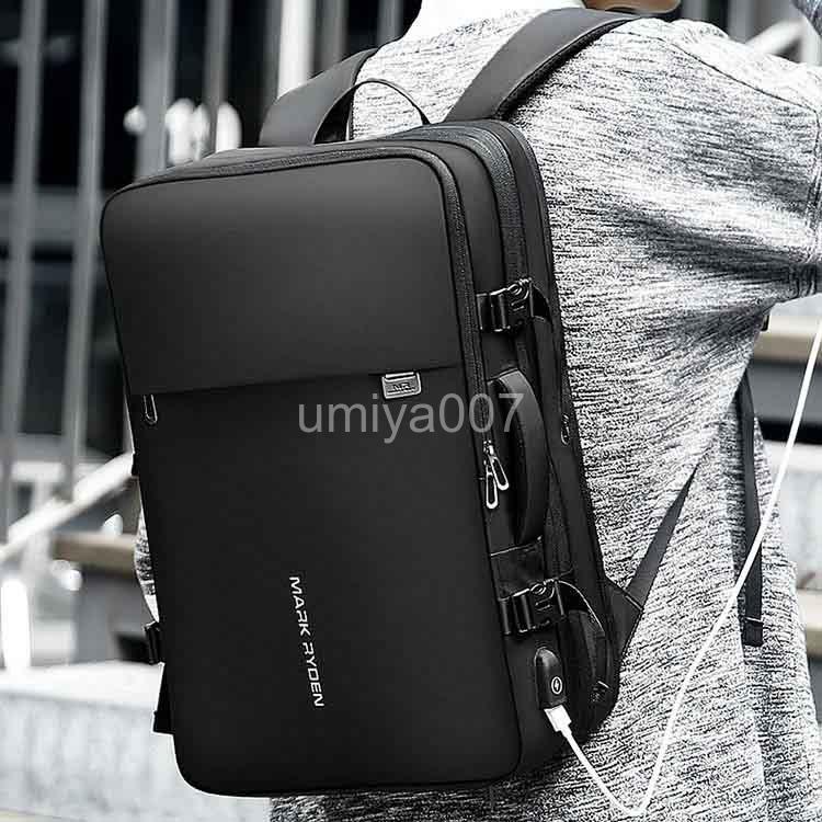 ビジネスリュック ビジネスバック 薄型 防水 PC収納 出張 ウォーキング 自転車通勤 メンズ usbポート ..