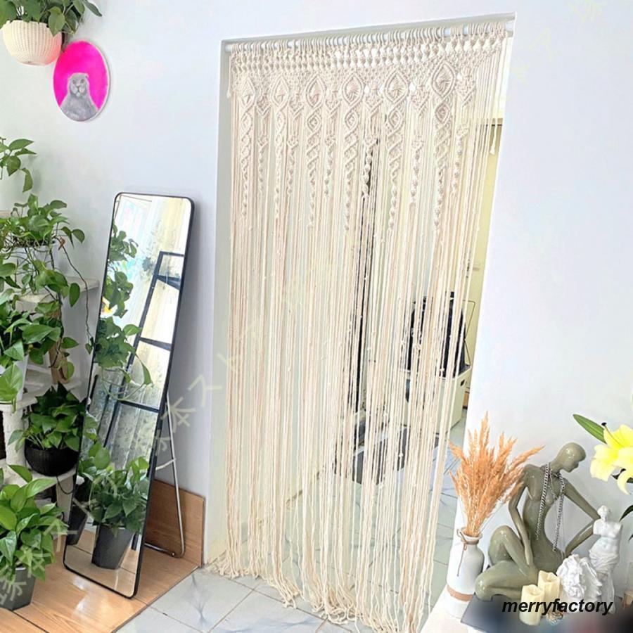 のれん 暖簾 マクラメ 壁掛け 風 タペストリー おしゃれ 北欧 手作り編み 部屋 パーティー デコレーシ..