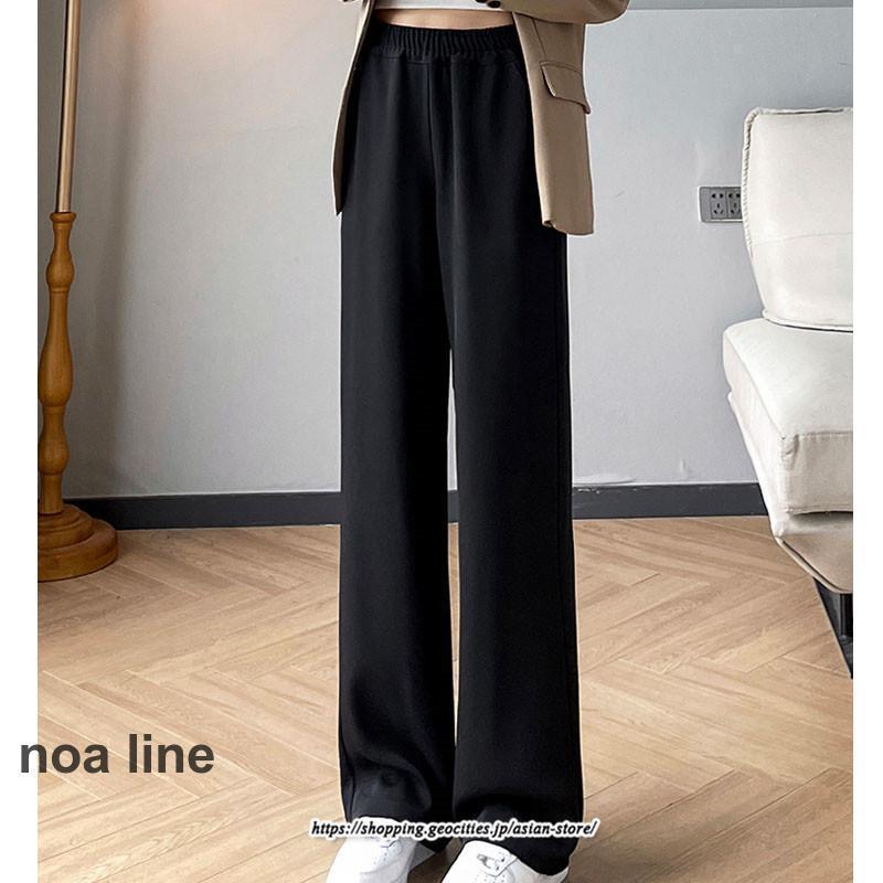 パンツ ワイドパンツ ボトムス レディース カジュアル ストレート 高見え 細見え 着痩せ 黒 ゆったり 大きいサイズ カジュアル 20代 30代 40代 50代
