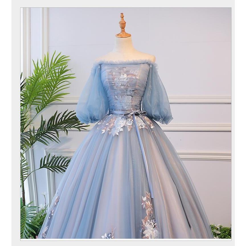 オフショルダー 袖あり パーティードレス 結婚式ワンピース Aライン ウエディングドレス ロングドレス 結婚式 二次会 舞台衣装 披露宴 演奏会 忘年会