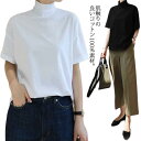 ハイネックカットソー レディース コットン 五分袖 タートルネック ハイネックカットソー ハイネック 半袖 半袖Tシャツ 綿 ボトルネック 春夏 秋