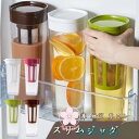 ピッチャー おしゃれ 横置き スリムジャグ 冷水筒 麦茶ポット 水差し ティーポット コーヒーカップ 茶こし 省スペース 耐熱 冷蔵庫 飲み物