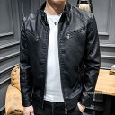 秋新作ライダースジャケット メンズ ブルゾン レザージャケット 立ち襟 革ジャン PUレザー アウター シングル メンズ バイクジャケット スリム
