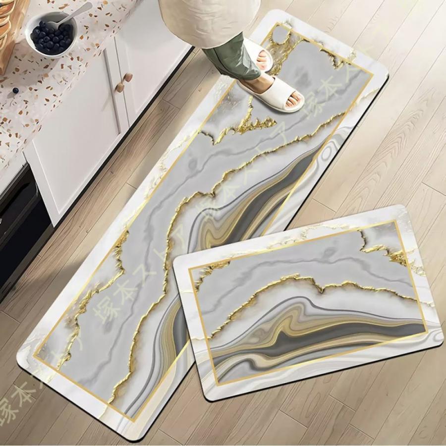 キッチンマット 吸水 洗える 台所マット 滑り止め キッチンラグ 丸洗い ロング カーペット キッチン ラグ ワイド キッチンカーペット 床暖房 対応 滑らない