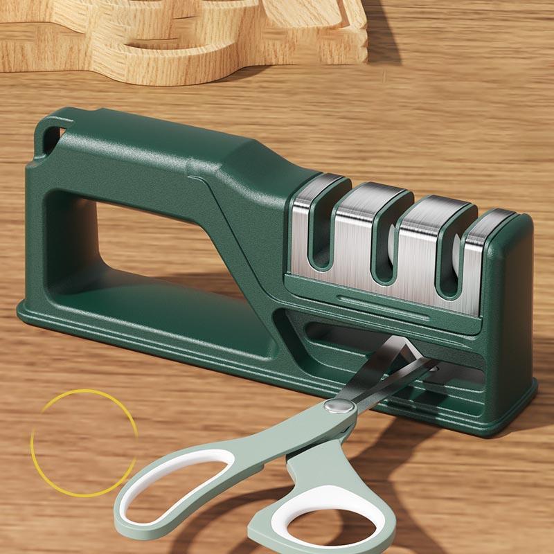 包丁研ぎ器 シャープナー 包丁研ぎ ハサミ研ぎ 4段階 粗研ぎ 細研ぎ 仕上げ研 ナイフ研ぎ 滑り止め 切..