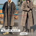 チェスターコート メンズ ロングコート チェック柄 ポケット付き トップス カジュアル 保温 防風 防寒 暖かい ゆったり アウター 秋冬 おしゃれ