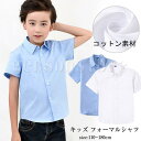 キッズ 子供 半袖 フォーマルシャツ カッターシャツ 夏 スクール制服 ワイシャツ 男の子 子どもシャツ 柔らか コットン 七五三 入学式 結婚式 演奏会 発表会
