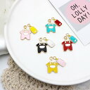 【2ケ】子供服 哺乳瓶 洋服 イニシャル チャーム パーツピアス パーツ カン付