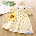 子供服 ワンピース キッズ 女の子 夏 花柄ワンピース 折り襟 Aライン 子ども服 子供ドレス dress ベビー服 お姫様 おしゃれ 可愛い カジュアル 新品...