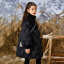 中綿コート 子供服 女の子 ロング丈 黒 コート ダウンコート レース キッズ 可愛い 中綿 冬 アウター 通学 通園 防寒 キッズコート ブラック