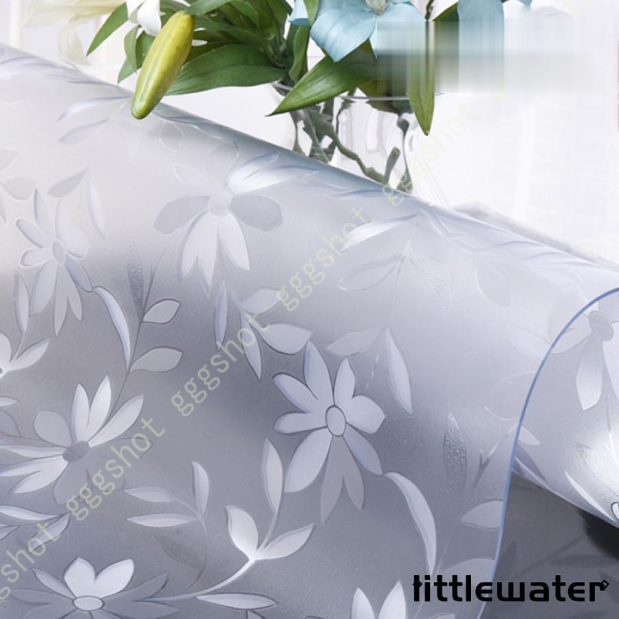 テーブルクロス 透明 クリア 花柄 ビニールマット ビニールクロス デスクマット テーブル保護 傷防止 P..