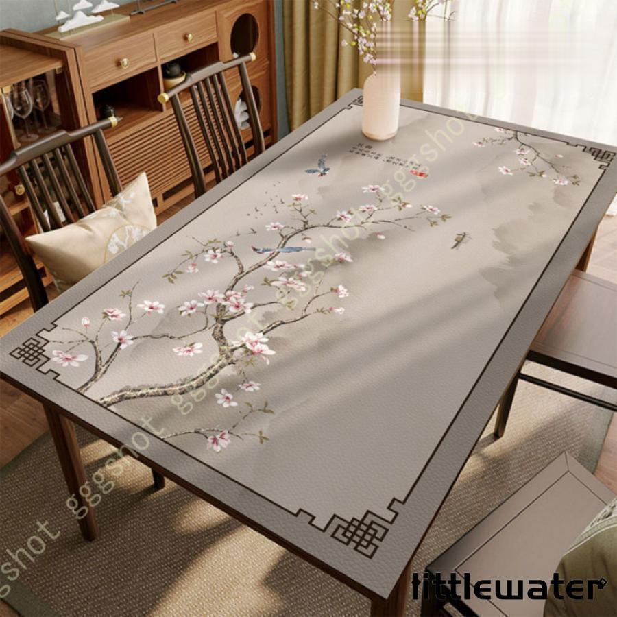 テーブルクロス長方形 北欧 田園風 防水 撥水 花柄 PU素材 軽量 滑り止め テーブルカバー 撥油 防汚 耐..