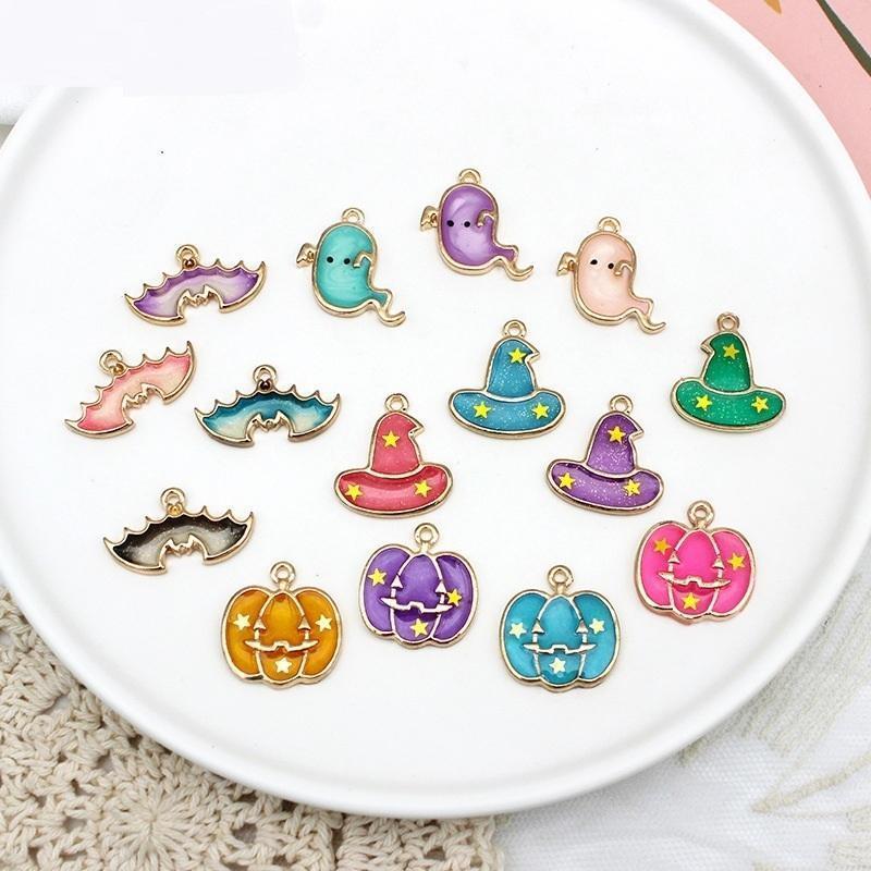 【2ケ】 コウモリ 幽霊 かぼちゃ 魔法帽子 チャーム キーホルダー バック チャーム マスク チャーム 金..