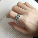 指輪 オープンリング アクセサリー レディース 女性用 ベルト シルバーカラー シルバー925 サイズ調整可能 開口 レトロ風 おしゃれ ギフト 記念
