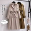 トレンチコート レディース ロングコート 折り襟 トップス カジュアル リボンベルト付き ゆったり シン..