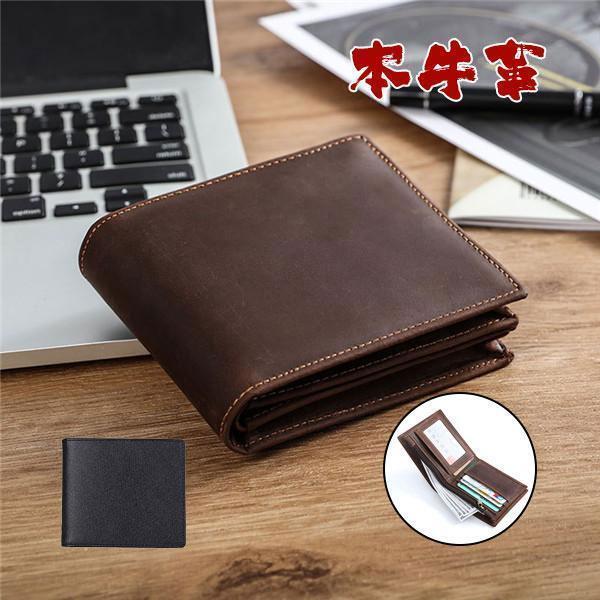 二つ折り 財布 メンズ財布 サイフ 本革 牛革 スキミング防止 小銭入れ レザー 軽量 ファスナー カード入れ 紳士 父 彼氏 ポイント消化