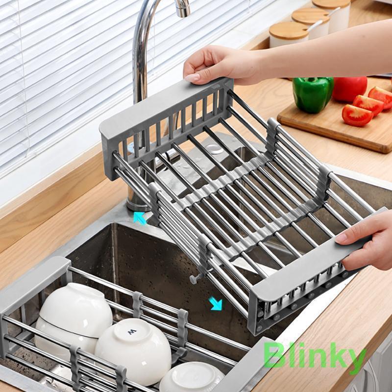 水切りかご 水切りラック 伸縮式 ワイヤーバスケット キッチンラック シンク上 食器ラック 乾燥ラック ..
