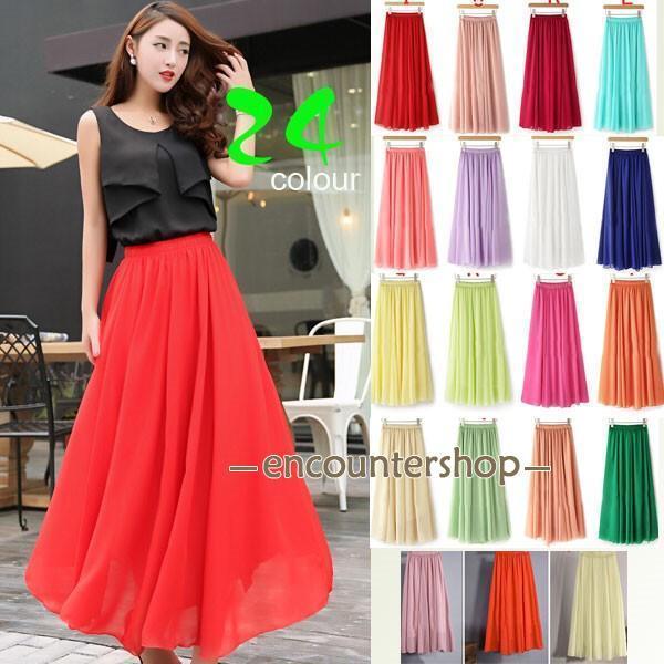 夏スカート ロングスカート 無地 フレアスカート 大人 ウエストゴム 涼しい レディース 夏服 揺れる 女っぽい 20代30代 ダンス 40代50代 可愛い 60代 ゆったり
