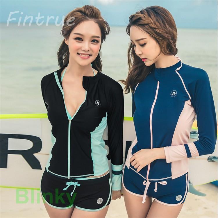 水着 体型カバー タンキニ ビキニ 3点セット ブラウス 長袖 水着 韓国風 ファッション 水着 スイムウェア セパレート 紫外線カット 水泳 女性用