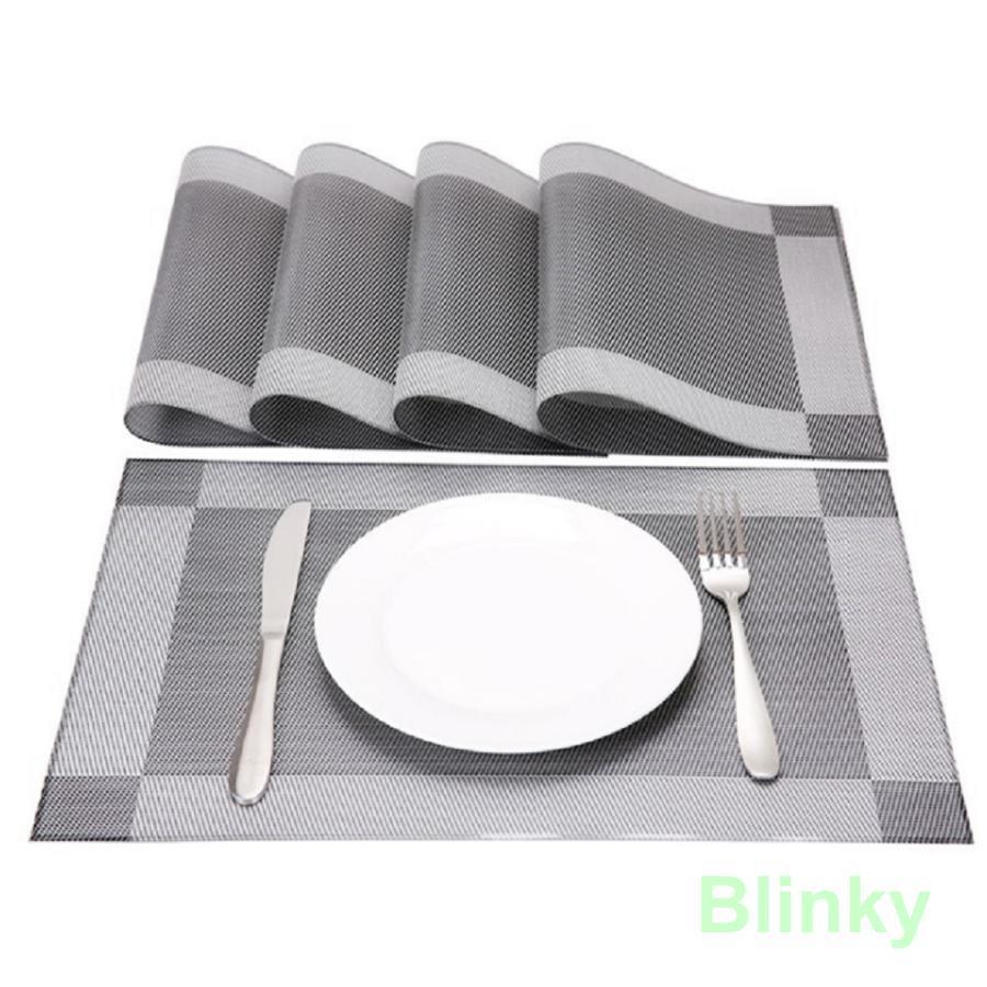 北欧風 ランチョンマット シルバー　4枚セット 防汚 撥水 丸洗ok