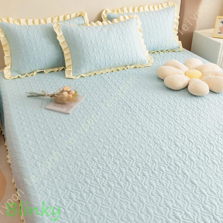 姫系 ベッドパッド 敷きパッド 綿100 ベッドスカート フリル模様 オールシーズンで使える ベッドスプレ..