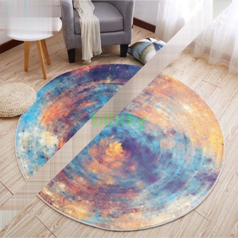 ラグマット カラー 丸いマット ラグ グラデーション カーペット 円形 遮音性 柔軟 洗える 床暖房対応 子供用マット ファッション 滑らない オシャレ ソフト