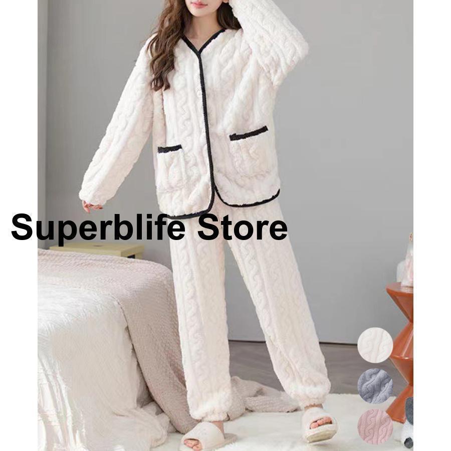 フリースパジャマセット レディース部屋着