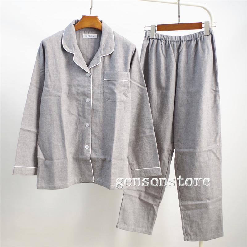 パジャマ レディース 綿100％ 長袖 前開き ルームウェア 無地 ソフト加工 コットン素材 カップルパジャマ ペアお揃い 上下セット 春 秋冬向き シンプル 部屋着