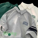 Tシャツ スウェット トレーナー メンズ ポロ襟 半袖Tシャツ プルオーバー 韓国ファッション Tシャツ カジュアル トップス 普段着 大きいサイズ ゆったり