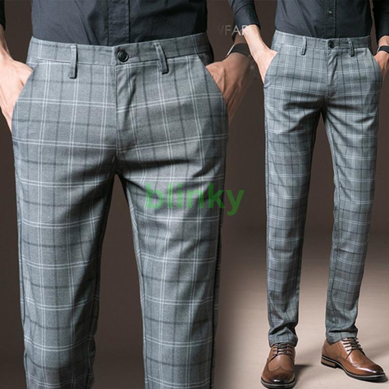 上品 スラックス メンズ ロングパンツ チノパン スリム ストレッチ チェック柄 カジュアル パンツ ビジネス フォーマル 通勤 ?士 父の日 彼氏