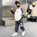 ジュニア セット 運動会 衣装 ダンス カジュアル スウェット 子供 キッズ 長袖ジャージ 春秋 セットアップ男の子上下セット