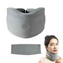 通気 折りたたみ 超軽量 薄型 男女兼用 洗えるカバー 外出用 仕事 就寝用 家庭 ネック カラーソフト 頚椎 サポーター コルセット(4)