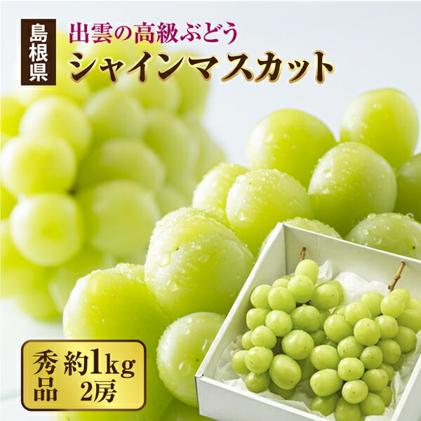 【予約】7/11~順次出荷 秀品 約1.0kg(2房) シャインマスカット 島根県出雲市産 ぶどう お中元 ギフト ブドウ 葡萄 贈答用 お供えフルーツ 送料無料 最高級 お盆 果物 しゃいんますかっと 家庭用 贈答品 くだものギフト 高級フルーツ 御中元ギフト フルーツギフト 夏ギフト