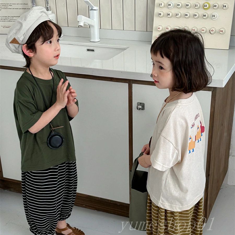 【送料無料】夏の新型子供えの背中中のキャラコタプルオーバー半袖tシャツ男女の赤ちゃんの可?い上着