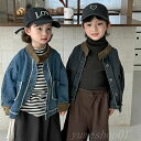 【送料無料】子供の秋の新しいし毛の縁のデニムのコートの男女の赤ちゃんの衝突色の襟のジャケイットの上着