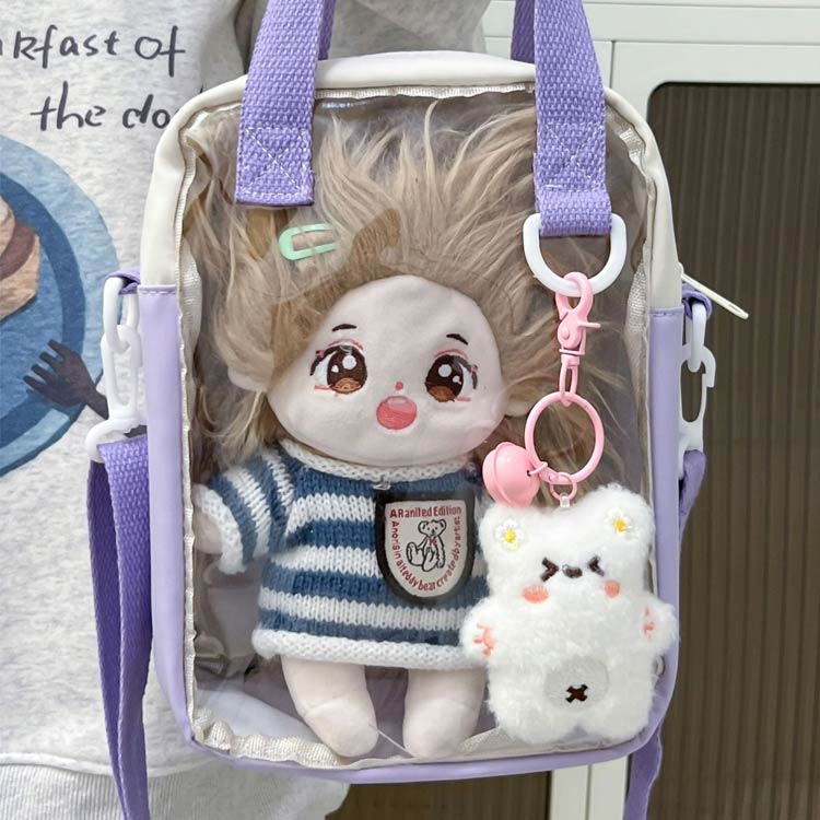 可愛い 便利 2個セット 大人 15cm 透明 ポーチ ケース ぬいぐるみ 推し活グッズ バック 収納 トートバッグ