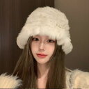 帽子 フェイクファー ふわふわ もこもこ 可愛い 秋冬 旅行 レディース シンプル 小顔効果 防風 ニット帽