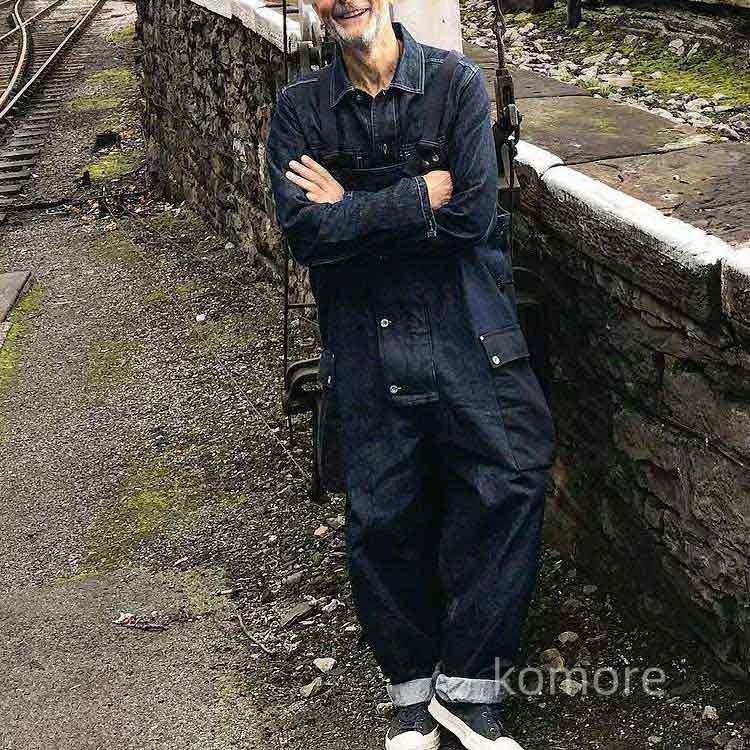 カジュアル ワイドパンツ マルチポケット ジーパン 作業着 作業服 男女兼用 つなぎ服 Gパン ジーンズ