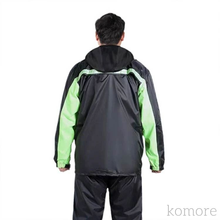 ビッグサイズ レインスーツ レディース 作業着 レインコート 二重透明バイザー付き メンズ 2点セット